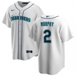 Men Seattle Mariners 2 Tom Murphy White Cool Base Stitched Jersey