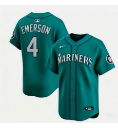 Men Seattle Mariners  4 Colt Emerson Aqua Limited Stitched jersey