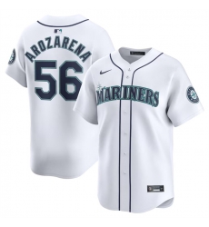 Men Seattle Mariners 56 Randy Arozarena White 2024 Home Limited Stitched Jersey