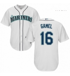 Mens Majestic Seattle Mariners 16 Ben Gamel Replica White Home Cool Base MLB Jersey 