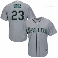 Mens Majestic Seattle Mariners 23 Nelson Cruz Replica Grey Road Cool Base MLB Jersey