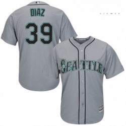 Mens Majestic Seattle Mariners 39 Edwin Diaz Replica Grey Road Cool Base MLB Jersey 