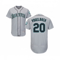 Mens Seattle Mariners 20 Dan Vogelbach Grey Road Flex Base Authentic Collection Baseball Jersey