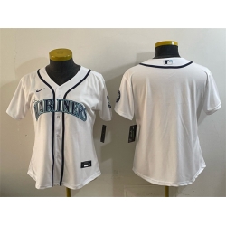 Women Seattle Mariners Blank White Cool Base Stitched Baseball Jersey