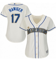 Womens Majestic Seattle Mariners 17 Mitch Haniger Replica Cream Alternate Cool Base MLB Jersey 