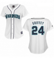 Womens Majestic Seattle Mariners 24 Ken Griffey Replica White MLB Jersey