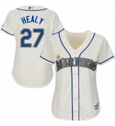 Womens Majestic Seattle Mariners 27 Ryon Healy Authentic Cream Alternate Cool Base MLB Jersey 