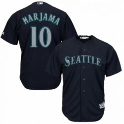 Youth Majestic Seattle Mariners 10 Mike Marjama Authentic Navy Blue Alternate 2 Cool Base MLB Jersey 