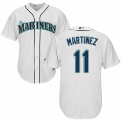 Youth Majestic Seattle Mariners 11 Edgar Martinez Authentic White Home Cool Base MLB Jersey 