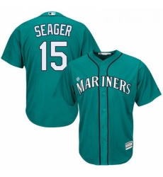 Youth Majestic Seattle Mariners 15 Kyle Seager Replica Teal Green Alternate Cool Base MLB Jersey