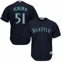 Youth Majestic Seattle Mariners 51 Ichiro Suzuki Authentic Navy Blue Alternate 2 Cool Base MLB Jersey