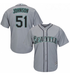 Youth Majestic Seattle Mariners 51 Randy Johnson Replica Grey Road Cool Base MLB Jersey