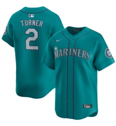 Youth Seattle Mariners 2 Justin Turner Aqua Alternate Limited Stitched Jersey