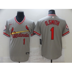 Men Nike St. Louis Cardinals Ozzie Smith Gray Pullover Cool Base Jersey