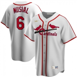 Men St  Louis St.Louis Cardinals 6 Stan Musial Nike Home Cooperstown Collection Player MLB Jersey White