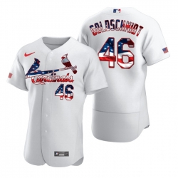Men St.Louis Cardinals 46 Paul Goldschmidt White USA Flag Fashion Nike Cool Base Jersey