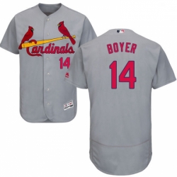 Mens Majestic St Louis Cardinals 14 Ken Boyer Grey Road Flex Base Authentic Collection MLB Jersey