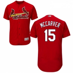 Mens Majestic St Louis Cardinals 15 Tim McCarver Red Alternate Flex Base Authentic Collection MLB Jersey