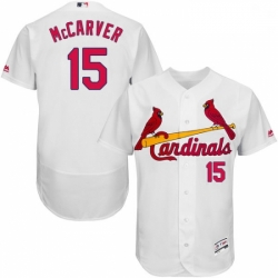 Mens Majestic St Louis Cardinals 15 Tim McCarver White Home Flex Base Authentic Collection MLB Jersey