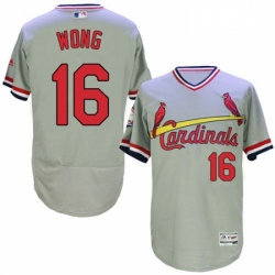 Mens Majestic St Louis Cardinals 16 Kolten Wong Grey Flexbase Authentic Collection Cooperstown MLB Jersey