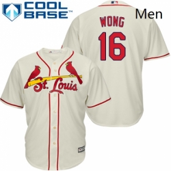 Mens Majestic St Louis Cardinals 16 Kolten Wong Replica Cream Alternate Cool Base MLB Jersey