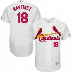 Mens Majestic St Louis Cardinals 18 Carlos Martinez White Home Flex Base Authentic Collection MLB Jersey