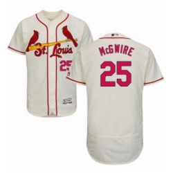 Mens Majestic St Louis Cardinals 25 Mark McGwire Cream Alternate Flex Base Authentic Collection MLB Jersey 