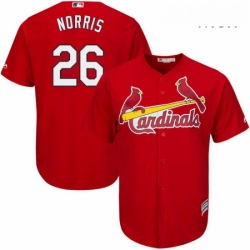 Mens Majestic St Louis Cardinals 26 Bud Norris Replica Red Cool Base MLB Jersey 