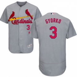 Mens Majestic St Louis Cardinals 3 Jedd Gyorko Grey Road Flex Base Authentic Collection MLB Jersey