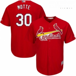 Mens Majestic St Louis Cardinals 30 Jason Motte Replica Red Cool Base MLB Jersey 