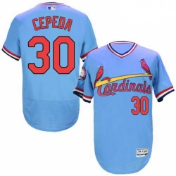 Mens Majestic St Louis Cardinals 30 Orlando Cepeda Light Blue FlexBase Authentic Collection MLB JerseyCooperst