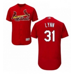 Mens Majestic St Louis Cardinals 31 Lance Lynn Red Alternate Flex Base Authentic Collection MLB Jersey