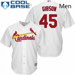 Mens Majestic St Louis Cardinals 45 Bob Gibson Replica White Home Cool Base MLB Jersey