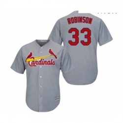 Mens St Louis Cardinals 33 Drew Robinson Replica Grey Road Cool Base Baseball Jersey 