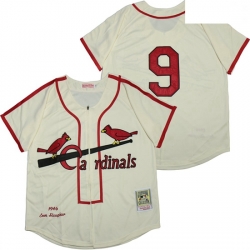 St.Louis Cardinals 9 Enos Slaughter Cream 1946 Cooperstown Collection Jersey