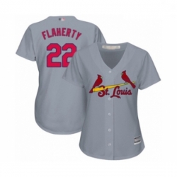 Women's St. Louis Cardinals #22 Jack Flaherty Authentic Grey Road Cool Base Baseball Player Jersey