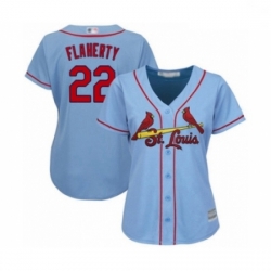 Women's St. Louis Cardinals #22 Jack Flaherty Authentic Light Blue Alternate Cool Base Baseball Player Jersey