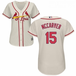 Womens Majestic St Louis Cardinals 15 Tim McCarver Authentic Cream Alternate Cool Base MLB Jersey