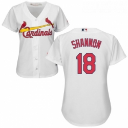 Womens Majestic St Louis Cardinals 18 Mike Shannon Replica White Home Cool Base MLB Jersey