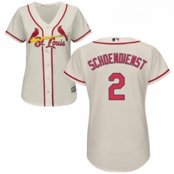 Womens Majestic St Louis Cardinals 2 Red Schoendienst Replica Cream Alternate Cool Base MLB Jersey