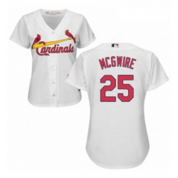 Womens Majestic St Louis Cardinals 25 Mark McGwire Replica White Home Cool Base MLB Jersey