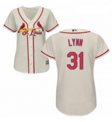 Womens Majestic St Louis Cardinals 31 Lance Lynn Replica Cream Alternate Cool Base MLB Jersey