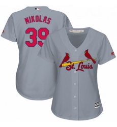 Womens Majestic St Louis Cardinals 39 Miles Mikolas Authentic Grey Road Cool Base MLB Jersey 