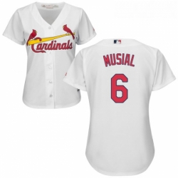 Womens Majestic St Louis Cardinals 6 Stan Musial Authentic White Home Cool Base MLB Jersey