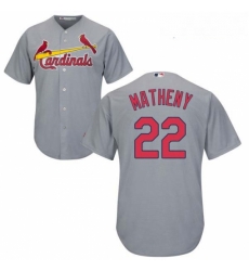 Youth Majestic St Louis Cardinals 22 Mike Matheny Replica Grey Road Cool Base MLB Jersey