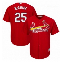 Youth Majestic St Louis Cardinals 25 Mark McGwire Replica Red Alternate Cool Base MLB Jersey