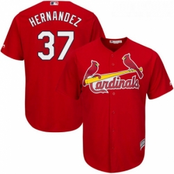 Youth Majestic St Louis Cardinals 37 Keith Hernandez Authentic Red Alternate Cool Base MLB Jersey