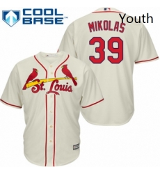 Youth Majestic St Louis Cardinals 39 Miles Mikolas Authentic Cream Alternate Cool Base MLB Jersey 