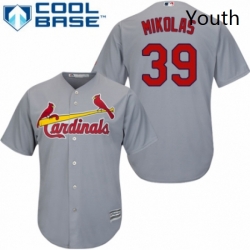 Youth Majestic St Louis Cardinals 39 Miles Mikolas Authentic Grey Road Cool Base MLB Jersey 