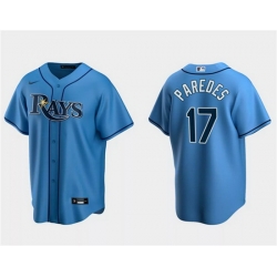 Men Tampa Bay Rays 17 Isaac Paredes Light Blue Cool Base Stitched Baseball Jersey